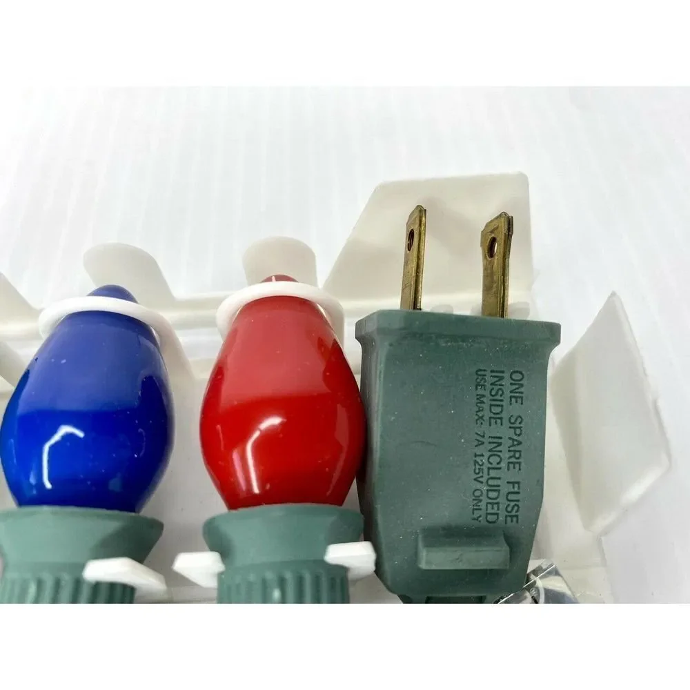 Vintage CELEBRATIONS Indoor/Outdoor Christmas Lights 25 Large Multi Color Bulbs